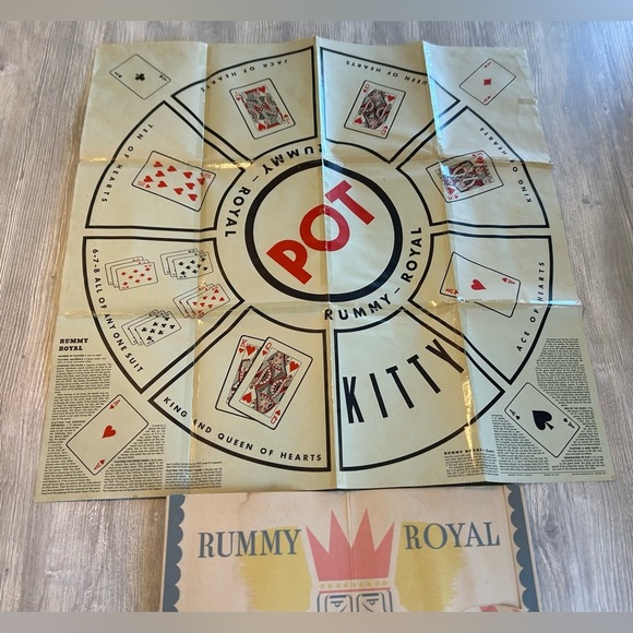 Vintage 1937 RUMMY ROYAL Table Card Game Sheet WHITMAN 2944 *Read Description* - Picture 5 of 10